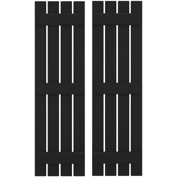Ekena Millwork Americraft 4-Board, 3 Batten Exterior Real Wood Spaced Board-n-Batten Shutters, ARW401SB415X44BLH, PR ARW401SB415X44BLH - main